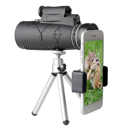 Monocular Telescope for Smartphone 12x50 Waterproof Anti-Fog Shockproof Day and Night Vision Monocular with Smart Phone Holder Multi-Function Tripod for Bird Watching Camping Hunting Hiking