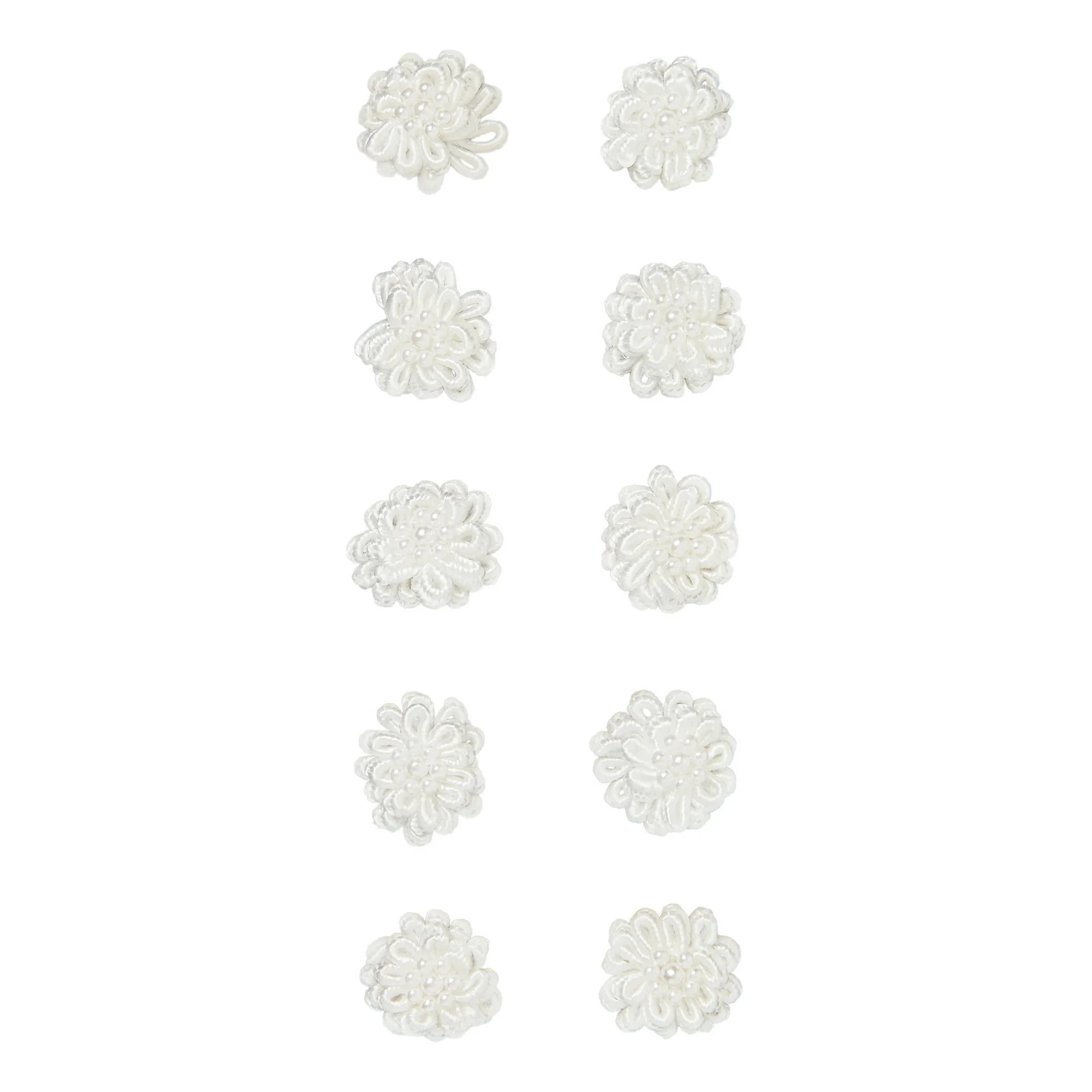 Hello Hobby Accessory Flowers with Pearl, White, 10 piece