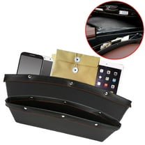 Black Gap Filler Premium PU Full Leather Console Pocket Organizer, Interior Accessories, Car Seat Side Drop Caddy Catcher