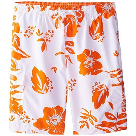 U.S. Polo Assn. Men's Metallic Flower Board Shorts, Summer Orange, 3X