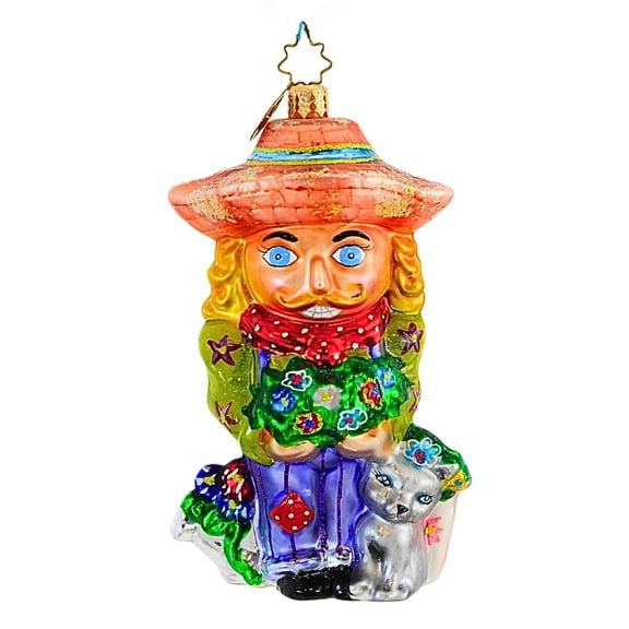 Christopher Radko Company 4.75In Bloomin' Boby, Glass, Ornament Nutcracker Farmer 1012251