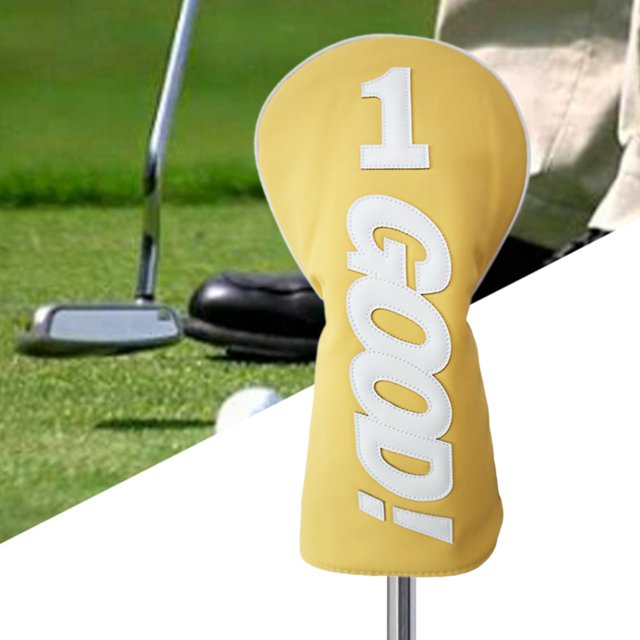 Funda para cabeza de golf shamjiam universal impermeable piel sintética amarillo