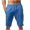 Blue, variant on WREESH Men's Summer Cotton Linen Shorts Solid Casual Pocket Elastic Waist Straight Half Shorts Sport Shorts Blue