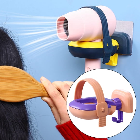 Soporte para de pelo Sin Soporte para de pelo, estante de almacenamiento adhesivo Ahorre espacio Soporte para de pelo rosa púrpura Macarena Soporte para secador de pelo