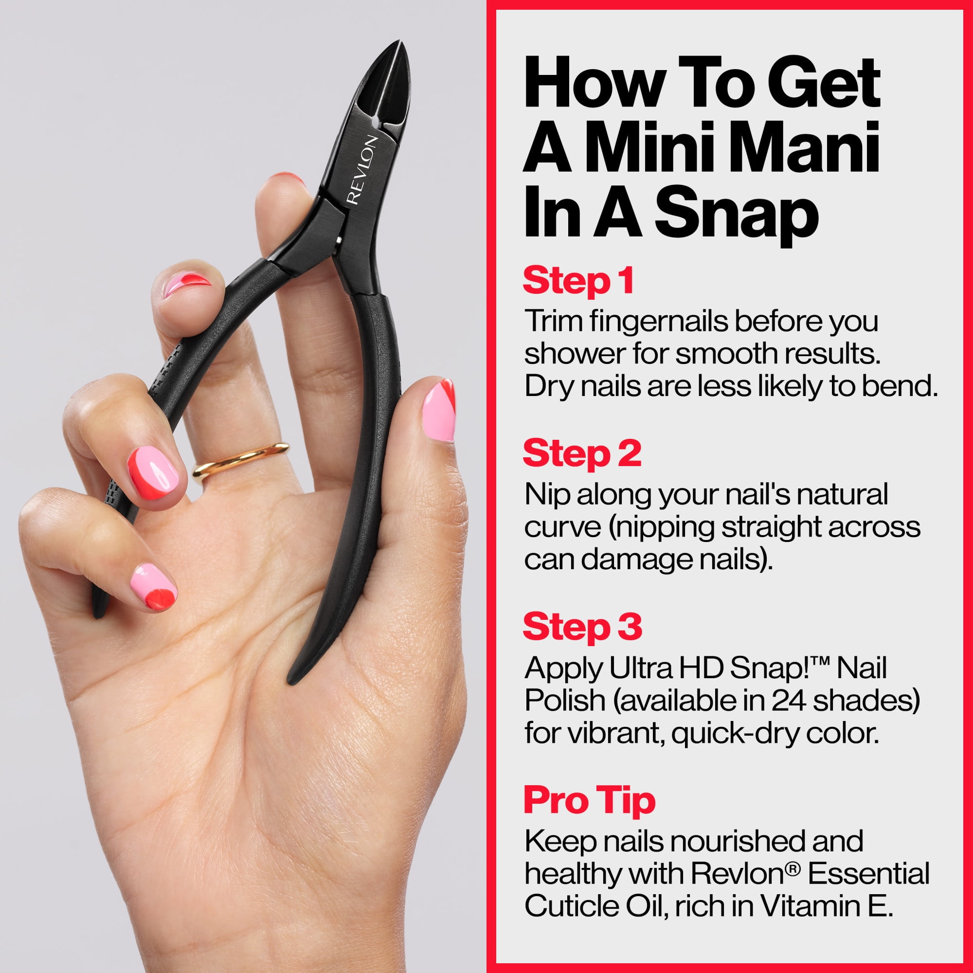 Revlon Comfort and Control Nail Nipper, Easy to Use Trimmer for Smooth Nails
