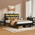 thumbnail image 6 of Z-HOM LED Light Platform Bed Frame, King Size Heavy Duty Metal Hybrid Bed Frame Bed Base, 6 of 11