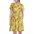 thumbnail image 1 of Vsdgher Robe Longue Midi Décontractée pour Femmes Été 2025 Manches Courtes Col Rond Robe de Plage, 1 of 6