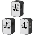 thumbnail image 1 of Cargador Global en para Celular Adaptador Enchufe CA Pared para Con Dos Puertos Carga USB Adecuado para EE. UU. UE Reino Unido Y Australia (base Negra Lado Blanco), 1 of 5