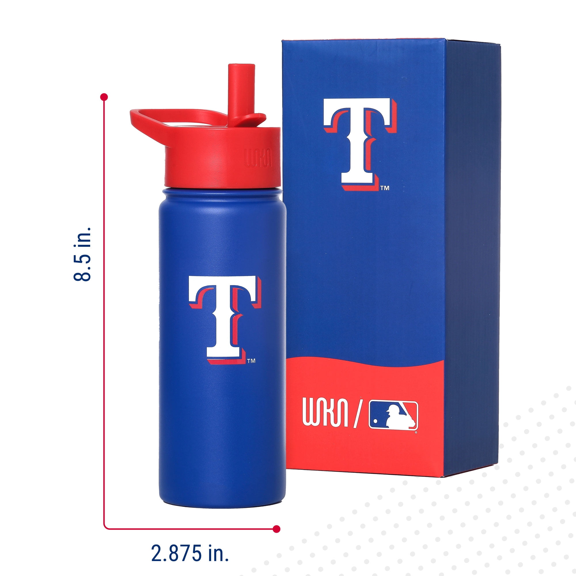 Texas Rangers™ MLB 18 oz Insulated Steel Water Bottle with Flip-Up Straw Lid