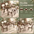 thumbnail image 3 of Ktaxon Modern Dining Table Set for 4, Solid Wood Dinner Table with 4 Padded Chairs for Home, Kitchen, Restaurant, 47" Walnut, 3 of 8