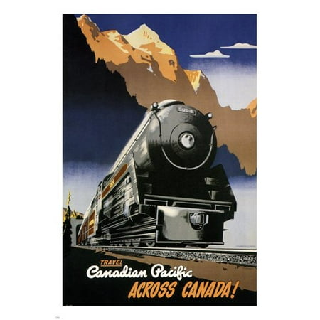 Travel Across Canada Vintage 1947 Train Travel Poster P Ewart Canada
