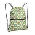 thumbnail image 2 of Wukai Cute Chubby Frog Waterproof Drawstring Backpack with Zipper Pocket,Large Foldable Gym Bag for Women and Men, Perfect for Sports, Yoga, and Travel, 2 of 8