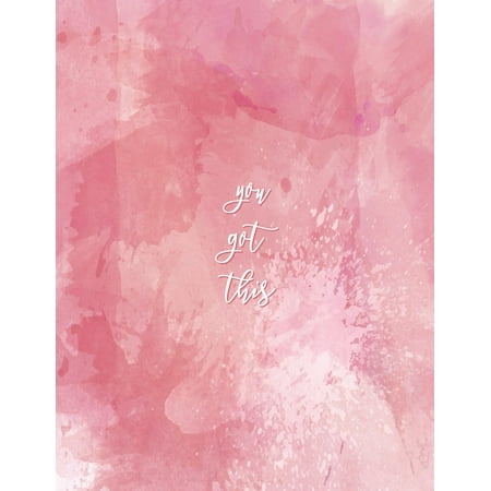 You Got This: Pink Watercolor, Texture, Abstract Notebook, Colorful Notebook, Inspiration Gift for Girls, Bullet Journal and Sketch Book, Composition Book, Journal, 8.5 X 11 Inch 110 Page, Unline (Pap