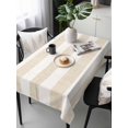 thumbnail image 6 of Beige Stripe Table Cloth, Vintage Country Geometric Linen Texture Waterproof Tablecloth for Rectangle Tables, Reusable Washable Fabric Table Cover for Restaurant Kitchen Dining Tables 54"x108", 6 of 6