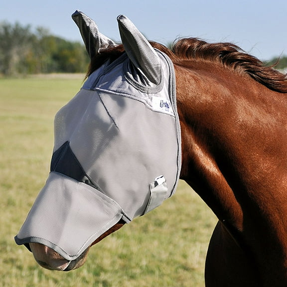 Weanling Cashel Crusader Fly Mask Mule Donkey Long Nose W/ Ears Grey