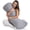 Cooling Grey-X-Large 48" x 14" (8lbs), variant on Weighted Bodyow 6.5lbs - For Deeper Sleep (41" X 10")ows Adults Full Side Sleeper With Cover (white)