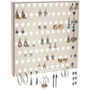 Wall Mount Earring Holder Hanging Jewelry Organizer Closet Storage Rack, Angelynn's Sariea Satin Nickel Silver