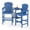 Blue, variant on FOOWIN Tall Adirondack Chair Set of 2, HDPE All-Weather Adirondack Bar Stools with Connecting Tray,  Teak
