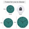 thumbnail image 6 of Wall Clock Solid Color Clocks PVC Silent Non-Ticking Battery Operated Decorative Dark Green Vintage Round Clock for Home Living Room Kitchen Bedroom Office School Wall Decor 10 Inch, 6 of 9