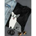 thumbnail image 3 of Monochrome Corgi Watercolor T-Shirt Women -Image by Shutterstock, Female x-Large, 3 of 4