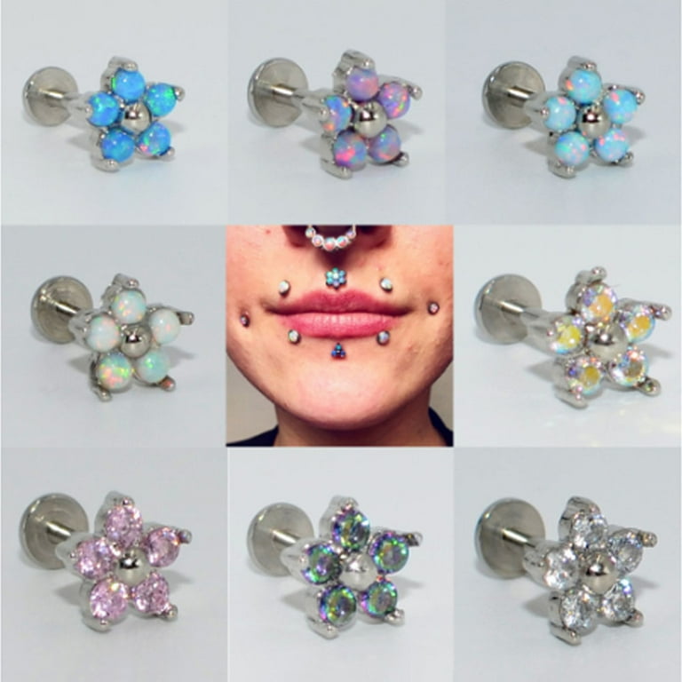 Flower labret jewelry deals