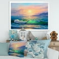 thumbnail image 3 of Designart 'Blue Waves Breaking At The Beach Landscape V' Nautical & Coastal Framed Art Print, 3 of 4