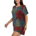 thumbnail image 2 of Kdxio Ladybug Print Pajamas Sets for Women Short-Sleeved Pjs with Lounge Shorts Two Piece Sleepwear S-4XL, 2 of 8