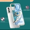 thumbnail image 2 of TOPSHE Marble Case for Samsung Galaxy S21+ Plus Slim Shockproof Phone Protective Cover with 360 Degree Rotary Ring Kickstand Holer -Blue Marble, 2 of 6