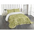 thumbnail image 3 of Ambesonne Fruits Quilted Bedspread Set 3 Pcs, Abstract Autumn Garden Art, King Size, Brown and Khaki, 3 of 5