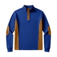 thumbnail image 3 of Ceisia Men's Loose Fit Long Sleeve Henley Shirts with Color Block Patchwork, Stretch Cotton Blend Stand Collar Casual Tops Gifts, 3 of 6