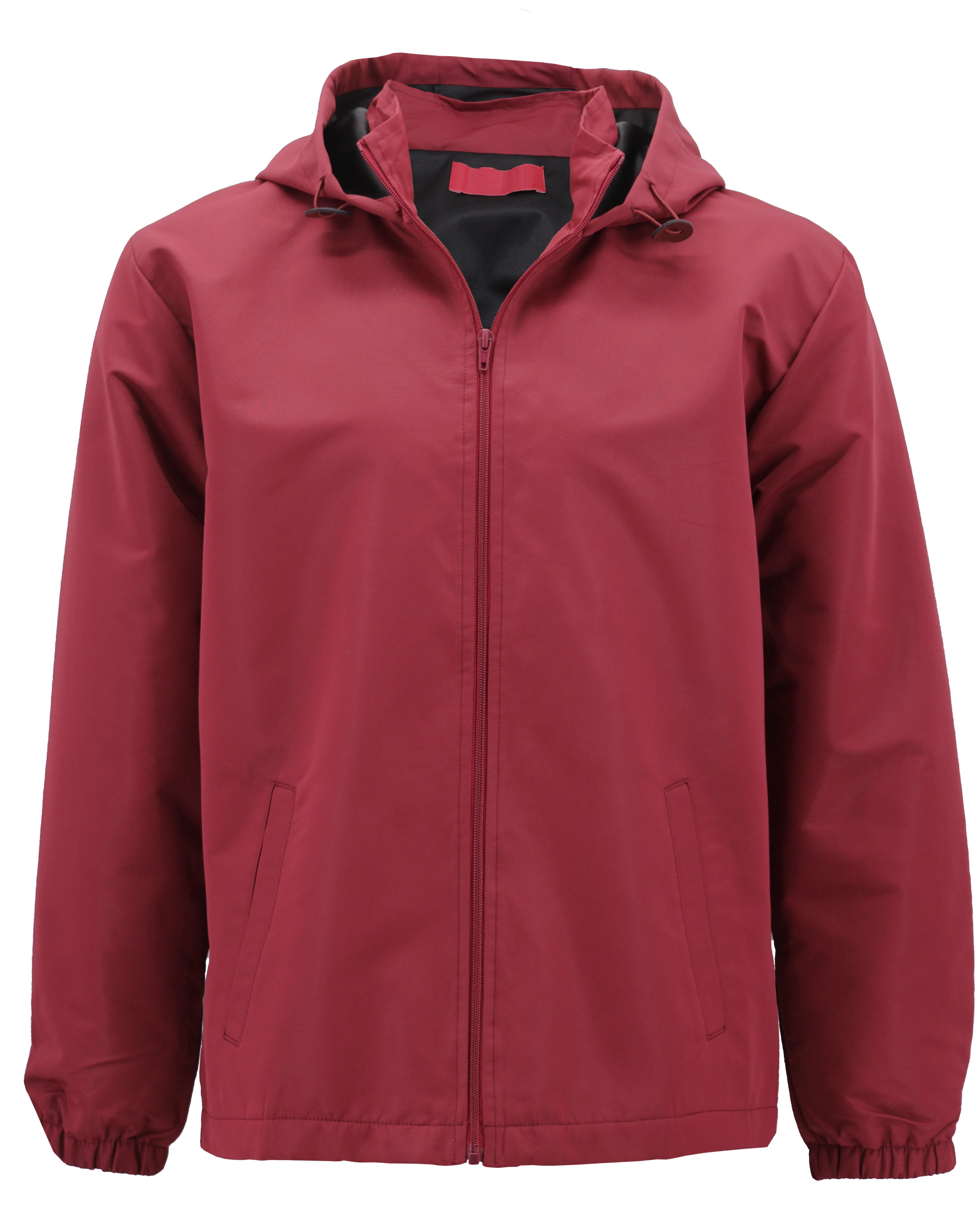 Red Label Men's Lightweight Nylon Hooded Water Resistant Zip Up Rain