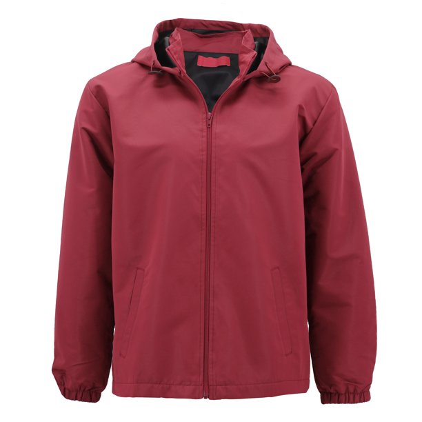 Red Label Men S Lightweight Nylon Hooded Water Resistant Zip Up Rain Jacket Burgundy S Walmart Com Walmart Com