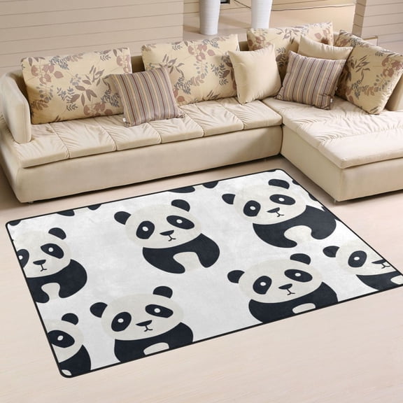 Pandas Area Rug Washable Floor Carpet Mat 60 x 39 inch for Bedroom Living Room Kids Room Home Decor
