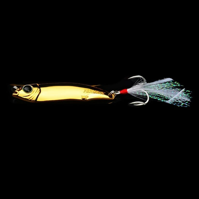 Metal Fishing Lures Spinner Sequins bait Hard Baits blood trough Feather  hook 