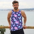 thumbnail image 6 of Salouo White Skull Flower for Men's Tank Tops,Sleeveless Muscle Shirts for Men Quick Dry Workout Tank Top Gym Muscle Tee Fitness Bodybuilding Sleeveless T Shirt-X-Large, 6 of 7