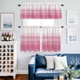thumbnail image 2 of Pink White Ombre Kitchen Curtains Sets for Windows 24 Inch Length, Romantic Funny Abstract Striped Lines Rod Pocket Window Treatments Tier Curtains and Valances Set for Bedroom/Bathroom, 2 of 8