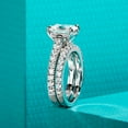 thumbnail image 5 of AnuClub Radiant Cut Moissanite Wedding Rings Sets 4.042cttw(3CT Center Stone) Bridal Set D Color VVS1 925 Sterling Silver Engagement Promise Anniversary Ring for Women With Certificate, 5 of 8