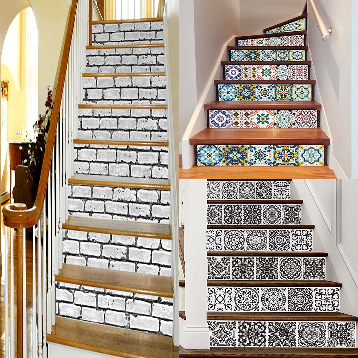 6x 3D Stair Riser Decals Vinyl Self Adhesive Wall Tile Stickers Mural Wallpaper 6x 3D Stair Riser Decals Vinyl Self Adhesive Wall Tile Stickers Mural Wallpaper