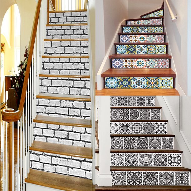 6Set 18x100cm SelfAdhesive Stair Riser Staircase Stickers Transfers