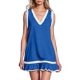 thumbnail image 2 of Bixock Summer Dresses for Women,Women's Casual Dresses V Neck Solid Color Sleeveless Tank Dresses High Waist A Line Vacation for Women with Pockets T-shirt Sundresses, 2 of 6