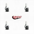 thumbnail image 2 of 2 Inch Bright Chrome Metal Ball Caster – 5/16 Inch Threaded Stem – Set of 4 –SCC, 2 of 2