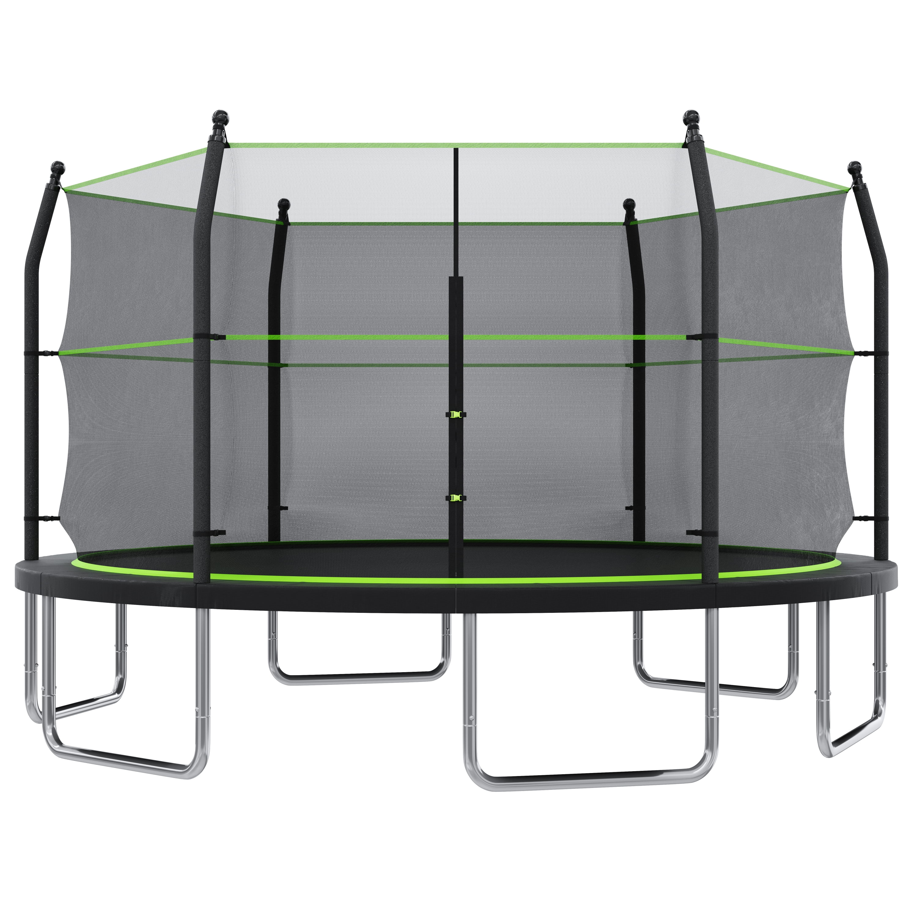 Arspjes 14ft Trampoline with Enclosure Net for Kids and Adults,Heavy-duty Outdoor Trampoline with Ladder,Upgraded Kids Recreational Trampoline for Family,Green
