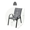 thumbnail image 3 of Costway Set of 4 Patio Dining Chairs Stackable Armrest Space Saving Garden Grey, 3 of 10