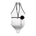 thumbnail image 5 of TGPMGRZ Women's Maternity One Piece Swimsuit V Neck Bathing Suit Padded Swimwear #03 White, Size M, 5 of 5
