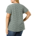 thumbnail image 3 of Unique Bargains Women's Plus Size Flare Short Sleeve Chiffon Blouse, 3 of 5