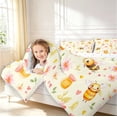 thumbnail image 3 of Erosebridal Kawaii Bug Bee Twin Comforter Sets,Cute Floral Bedding Set,White Pink,Reversible,2pcs,1 Comforter and 1 Pillowcase, 3 of 7