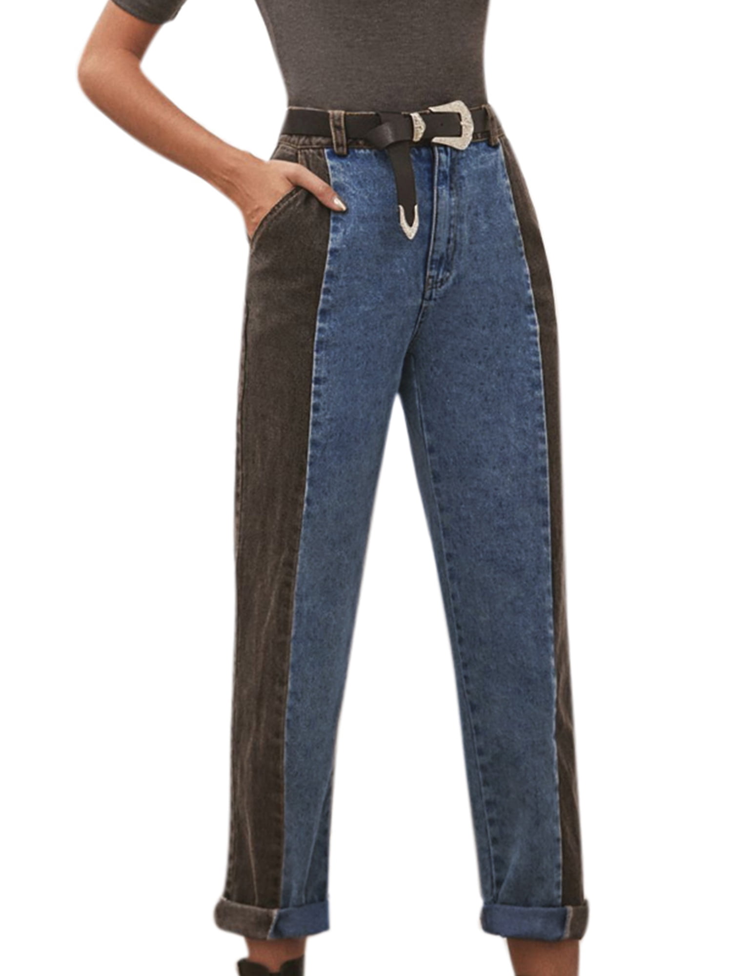 womens straight leg high waist jeans