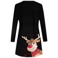 thumbnail image 3 of WILLBEST Robes Noires pour Femmes Noël Manches Longues Col Rond Imprimé Cerf Robe Douce Mode Soirée S, 3 of 5