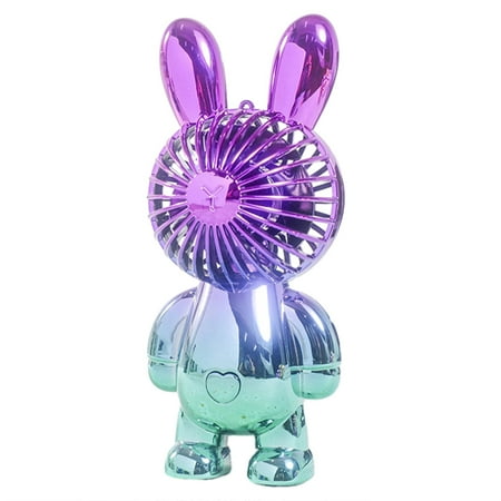

Little Rabbit Gradient Color Electroplating Handheld Lighting Charging Fan