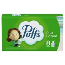 Puffs Plus Lotion Facial Tissue, 8 Cube Boxes, 56 Facial Tissues Per Cube
